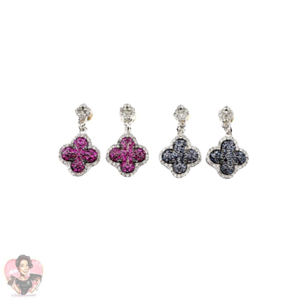 Crystal Encrusted Clover Earrings